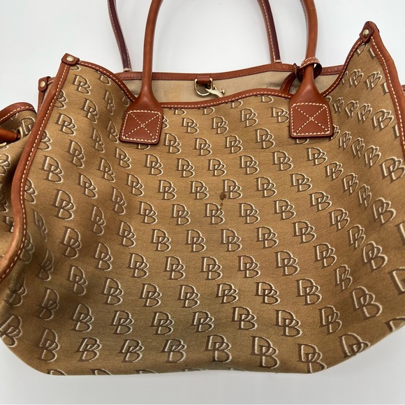 Dooney & Bourke Signature Monogram Canvas and Leather Shoulder Tote Bag - Picture 5 of 13
